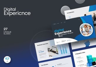 数字体验商务风格图形keynote模板 - 顶尖PPT