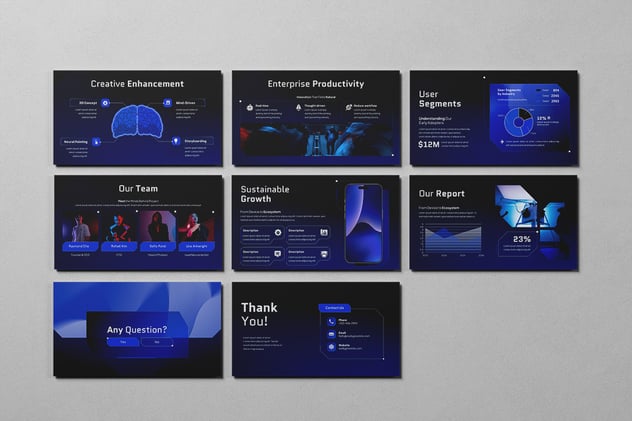 人工智能技术解决方案PPT模板 - 顶尖PPT