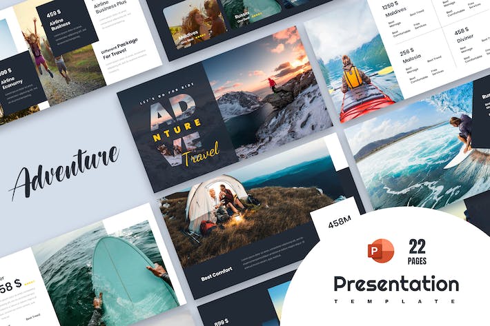 户外旅游探险冒险PPT模板 - 顶尖PPT