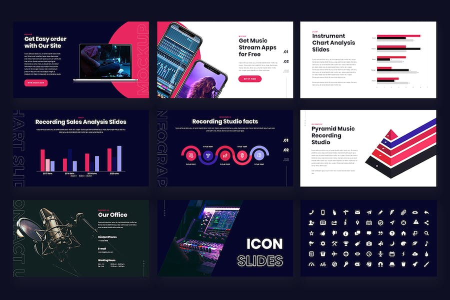 音乐制作人歌手介绍PPT模板 - 顶尖PPT