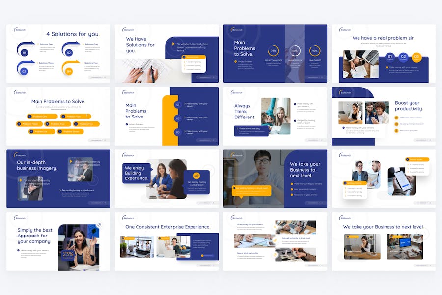 现代商业风格企业介绍业务合作PPT模板 - 顶尖PPT