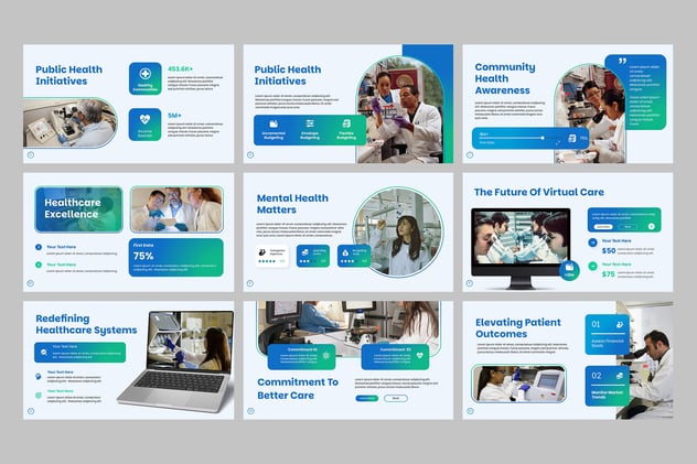 医疗保健医学治疗PPT模板 - 顶尖PPT