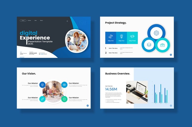 数字体验商务风格图形keynote模板 - 顶尖PPT