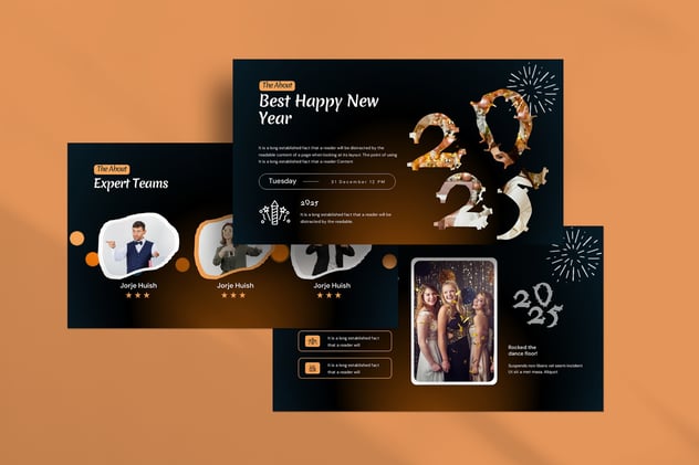 新年快乐新年晚会PPT模板 - 顶尖PPT