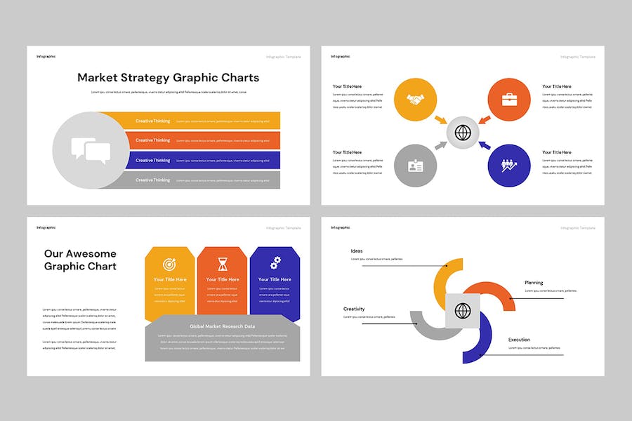 流程步骤要点展示信息图形PPT模板 - 顶尖PPT