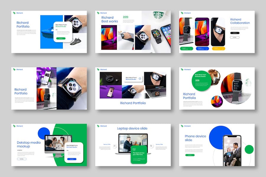 蓝绿色企业团队介绍年计划总结汇报通用PPT模板 - 顶尖PPT