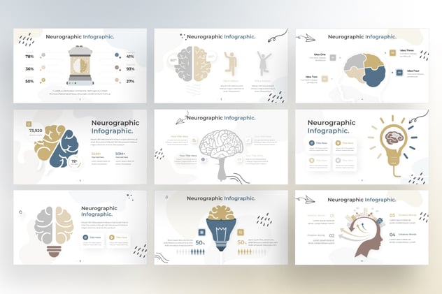 涂鸦风格大脑神经图形PPT模板 - 顶尖PPT