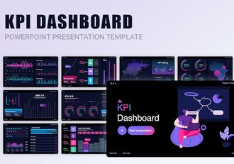 KPI关键绩效指标数据可视化仪表板PPT模板 - 顶尖PPT