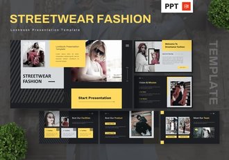 街头服饰时尚品牌推广营销PPT模板 - 顶尖PPT
