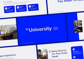 大学蓝色教育课堂PPT模板 - 顶尖PPT