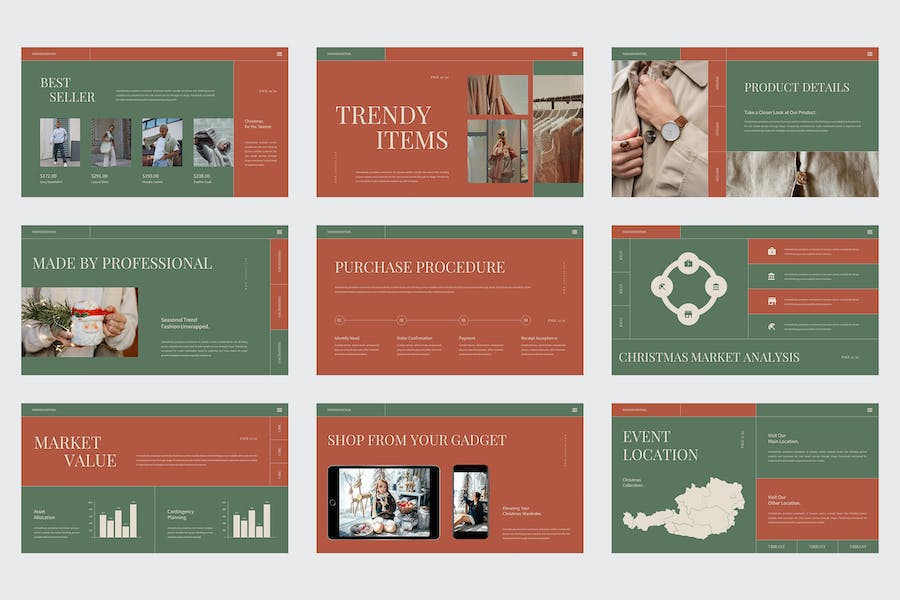 简约时尚风格圣诞节主题风格keynote模板 - 顶尖PPT