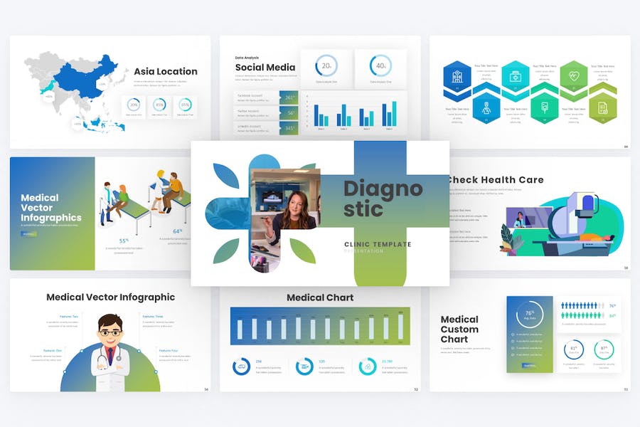 诊断医疗医学研究PPT模板 - 顶尖PPT