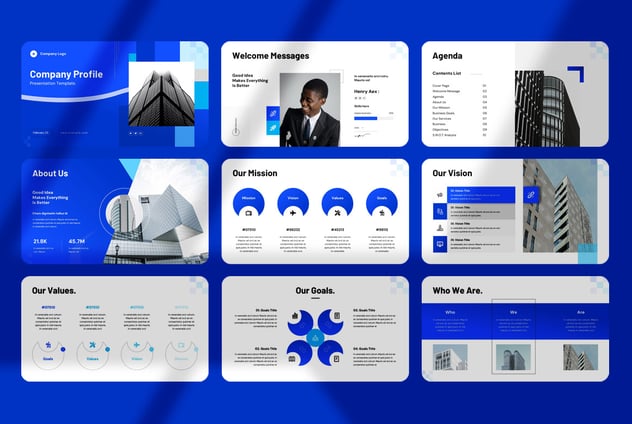 公司简介商务商业蓝色国外keynote模板 - 顶尖PPT