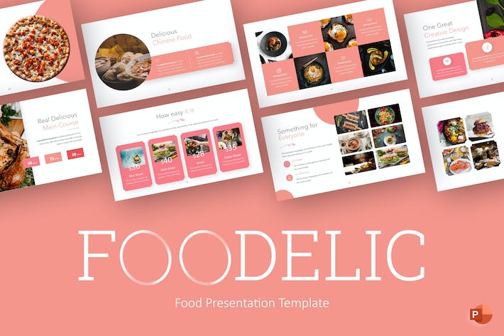 粉色极简主义食品美食PPT模板 - 顶尖PPT