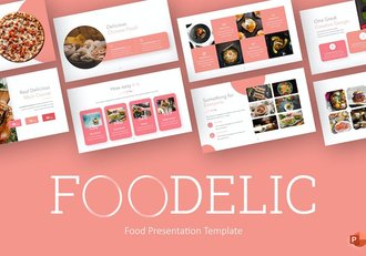粉色极简主义食品美食PPT模板 - 顶尖PPT