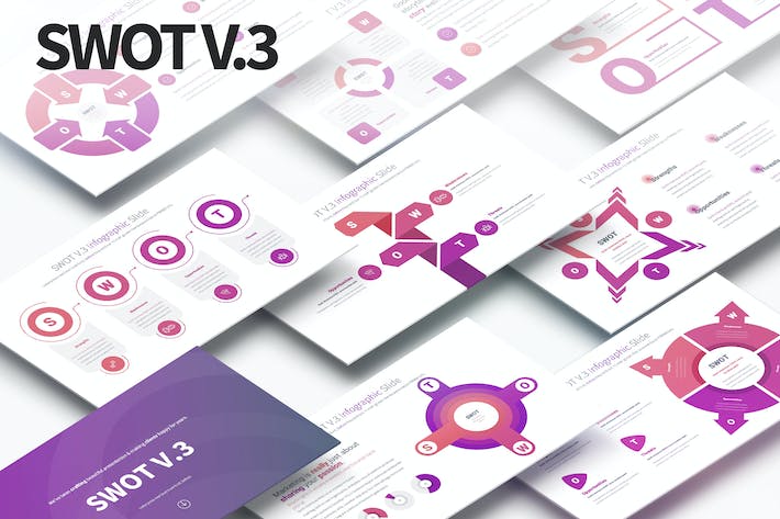 SWOT分析信息图形PPT模板 - 顶尖PPT