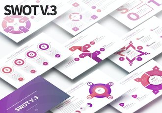 SWOT分析信息图形PPT模板 - 顶尖PPT