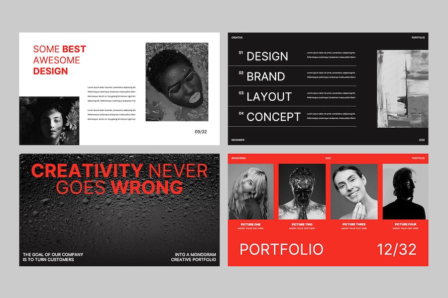 作品集组合展示宣传PPT模板 - 顶尖PPT