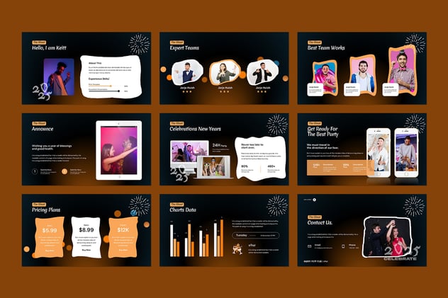 新年快乐新年晚会PPT模板 - 顶尖PPT