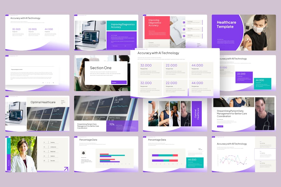 AI医疗保健人工智能keynote模板 - 顶尖PPT