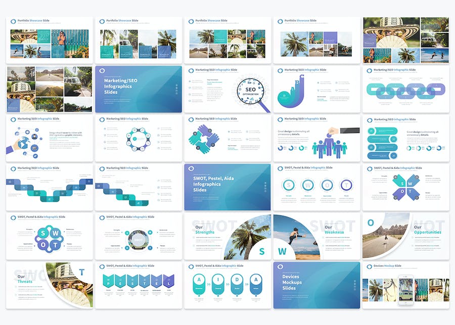 国外商务数据信息图形企业计划总结万能PPT模板 - 顶尖PPT