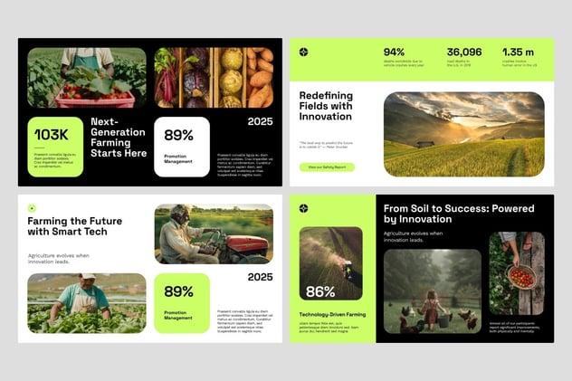 黑白绿现代设计风格PPT模板 - 顶尖PPT