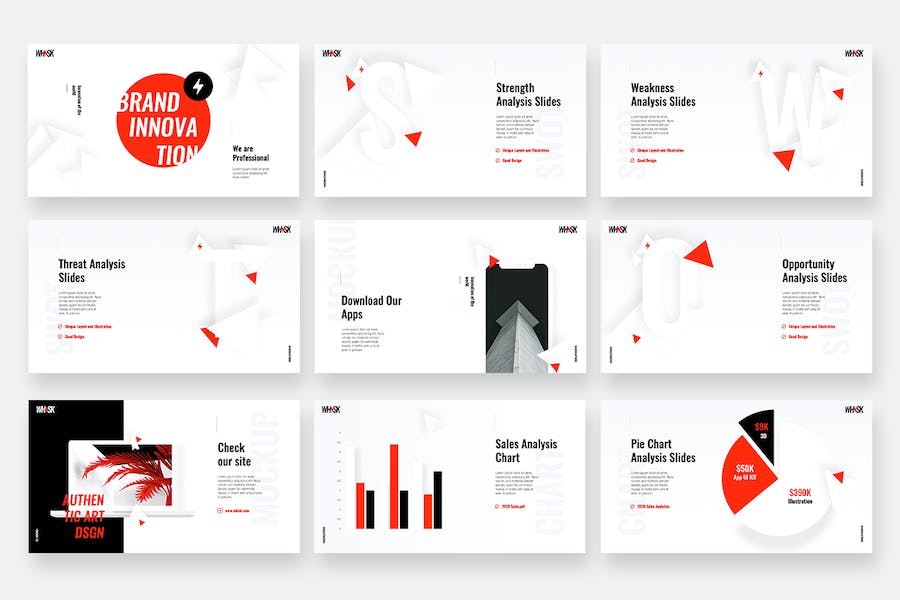 白色极简主义风格设计展示Keynote模板 - 顶尖PPT