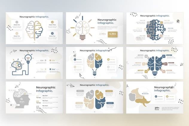 涂鸦风格大脑神经图形PPT模板 - 顶尖PPT