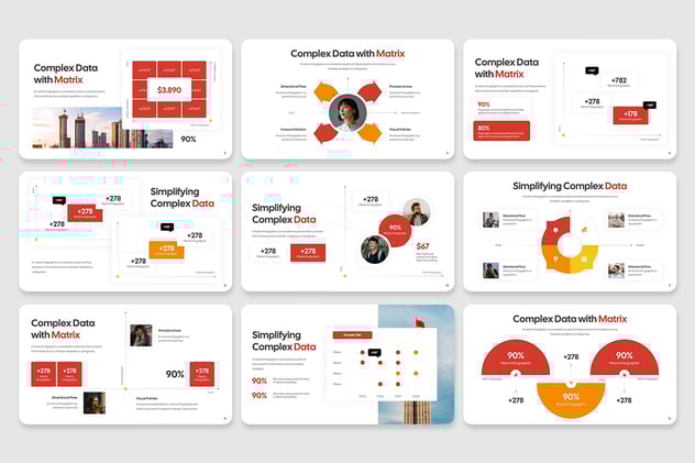 创意商务矩阵信息图形PPT模板 - 顶尖PPT