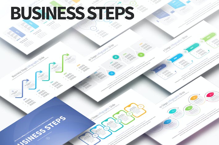 业务步骤流程展示图形PPT模板 - 顶尖PPT