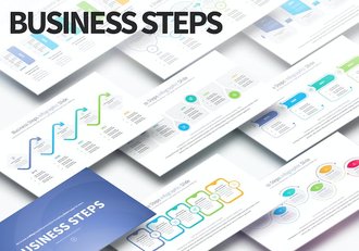 业务步骤流程展示图形PPT模板 - 顶尖PPT