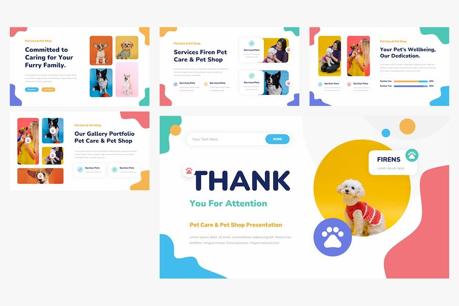 宠物护理宠物店管理Keynote模板 - 顶尖PPT