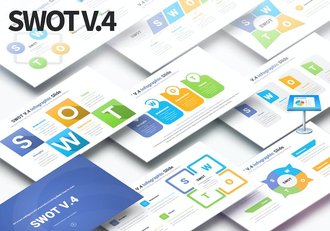 SWOT主题演讲信息图表keynote模板 - 顶尖PPT