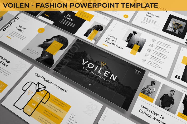 时尚品牌服装男人装PPT模板 - 顶尖PPT