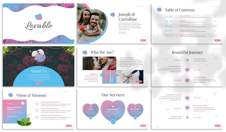 社交交友婚恋主题展示Keynote模板 - 顶尖PPT