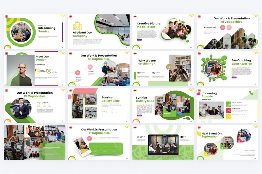 创意图形阳光活力儿童教育培训主题keynote模板 - 顶尖PPT