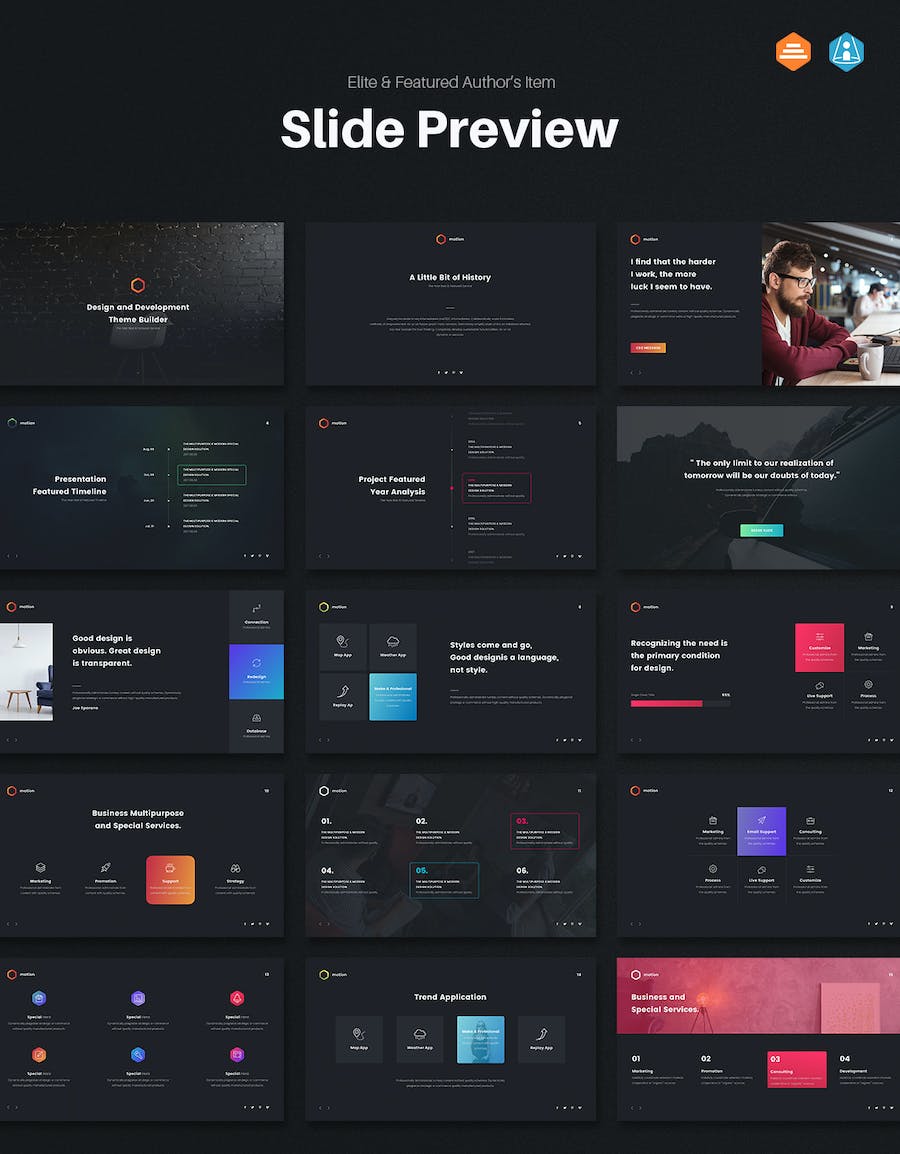 渐变彩色极简商务风格多用途keynote模板 - 顶尖PPT