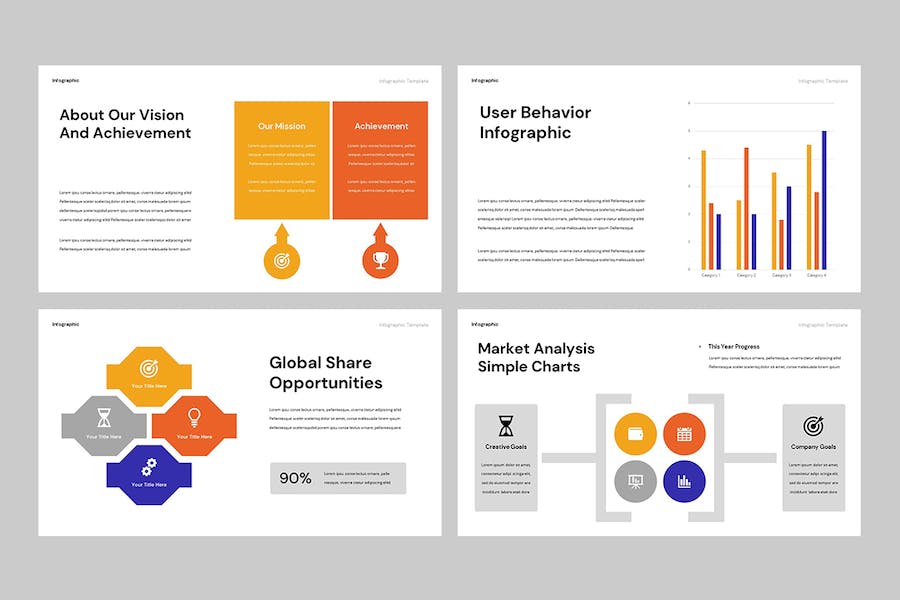 流程步骤要点展示信息图形PPT模板 - 顶尖PPT