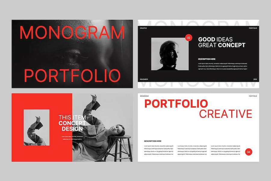 作品集组合展示宣传PPT模板 - 顶尖PPT