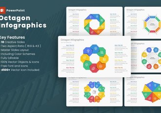 八角形信息图表PowerPoint模板 - 顶尖PPT