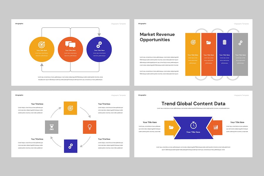 流程步骤要点展示信息图形PPT模板 - 顶尖PPT