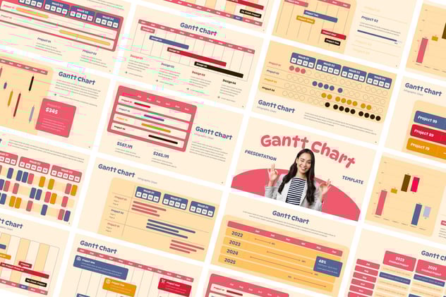 甘特图项目进度管理PPT模板 - 顶尖PPT
