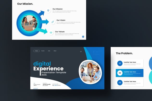 数字体验商务风格图形keynote模板 - 顶尖PPT