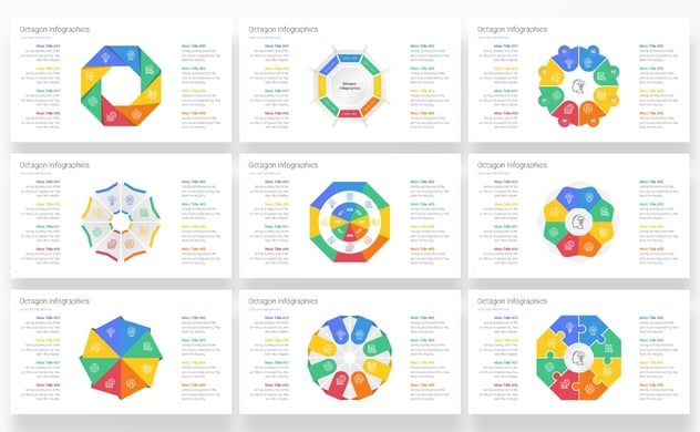 八角形信息图表PowerPoint模板 - 顶尖PPT