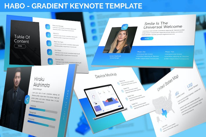 创意渐变设计艺术展示Keynote模板 - 顶尖PPT