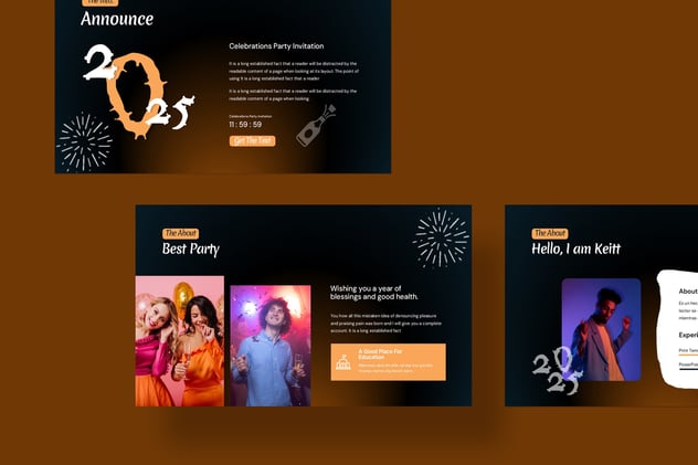 新年快乐新年晚会PPT模板 - 顶尖PPT