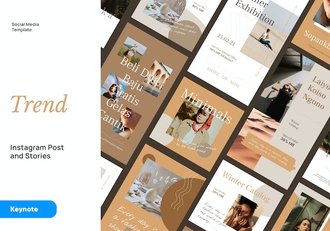 时尚品牌社交媒体推广Keynote模板 - 顶尖PPT