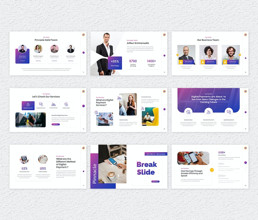 欧美数码支付金融科技高级PPT模板 - 顶尖PPT