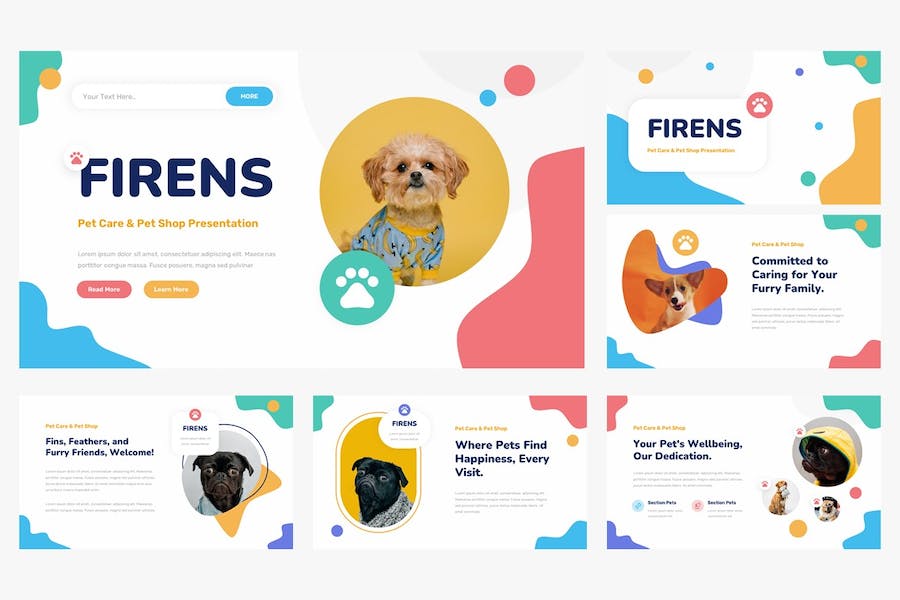 宠物护理宠物店管理Keynote模板 - 顶尖PPT