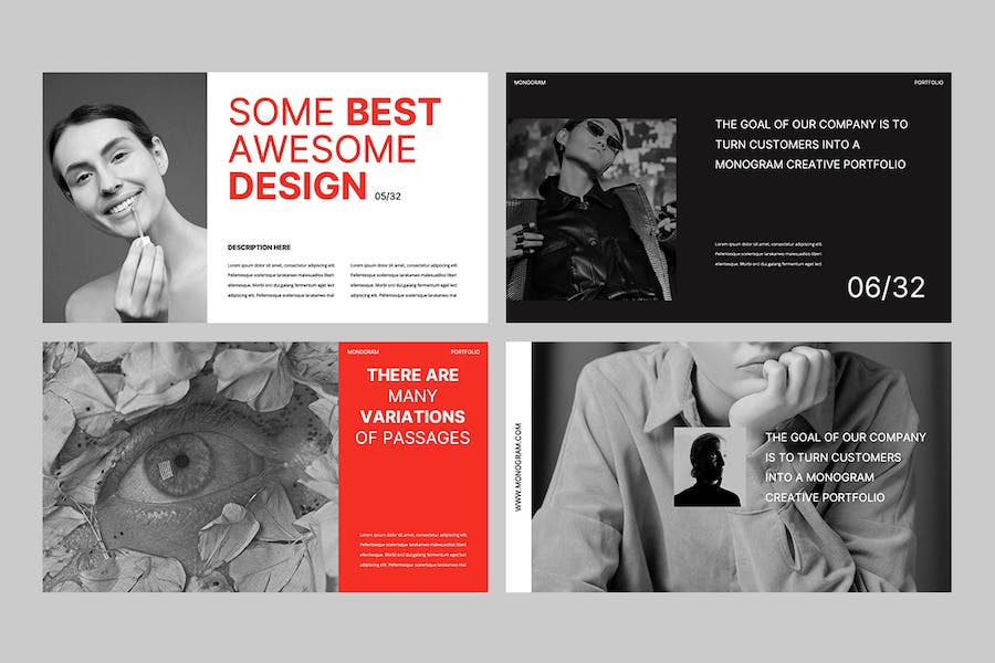 作品集组合展示宣传PPT模板 - 顶尖PPT